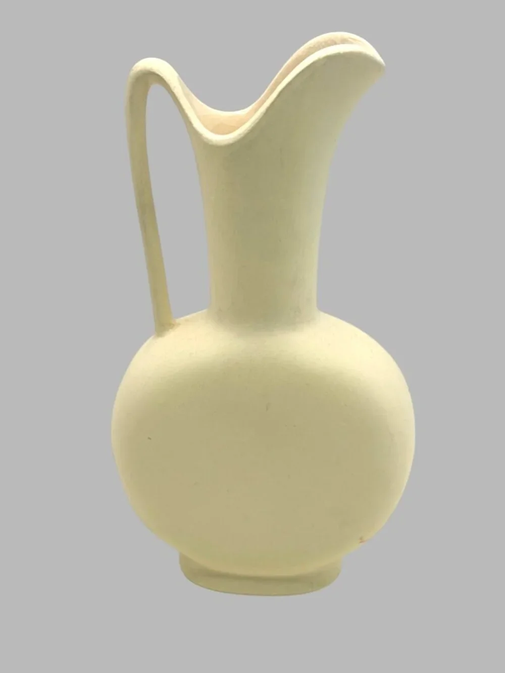 Vintage Cream Ceramic Pitcher Vase Pink Rose Floral Applied Flowers 6